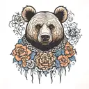 Kanye west bear tattoo design idea