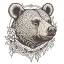 Kanye west bear tattoo design idea