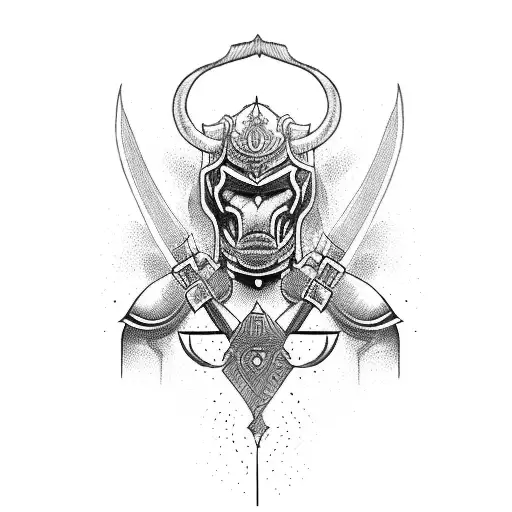 A tattoo of a warrior engaged in a intense workout tattoo design idea