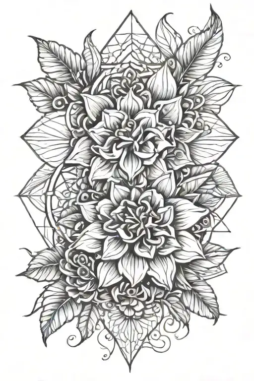mandala roses orchid tattoo design idea