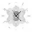 An abstract representation of the cosmos as a cosmic clock, symbolizing the eternal cycle of life and death tattoo design idea