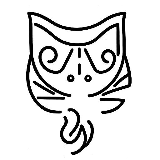Fish water cat love tattoo design idea