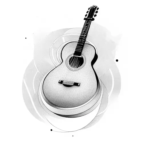 acoustic guitar tattoo design idea