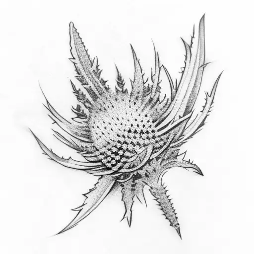 thistle and scottish flag tattoo design idea