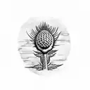 thistle and scottish flag tattoo design idea