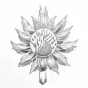 thistle and scottish flag tattoo design idea