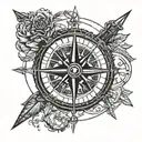 compass red dead redemption 2  tattoo design idea