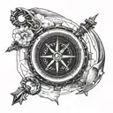 compass red dead redemption 2  tattoo design idea