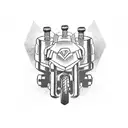 motorcycle with dumbbells  tattoo design idea