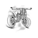 motorcycle with dumbbells  tattoo design idea