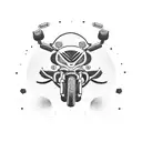 motorcycle with dumbbells  tattoo design idea