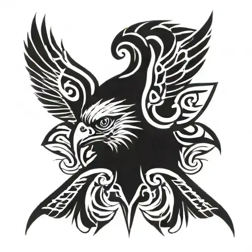 eagle  face tattoo design idea