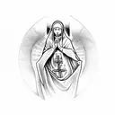 Irish catholic Virgin Mary  tattoo design idea