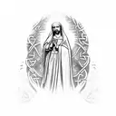 Irish catholic Virgin Mary  tattoo design idea
