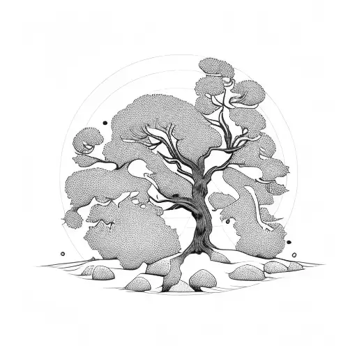 round juniper tree tattoo design idea