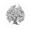 Juniper branch with berries tattoo design idea