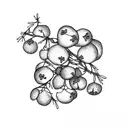 Juniper branch with berries tattoo design idea