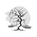 round juniper tree tattoo design idea