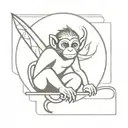 Flying monkey tattoo design idea