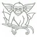 Flying monkey tattoo design idea