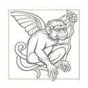 Flying monkey tattoo design idea