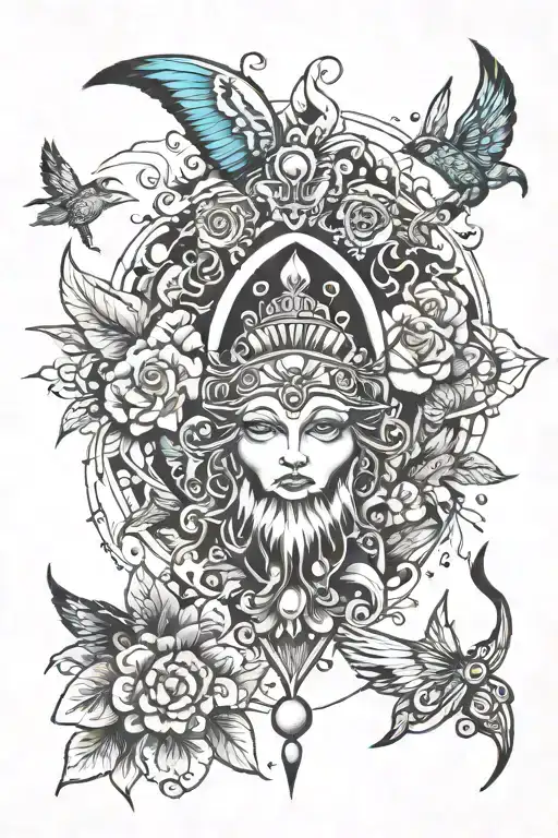 living present ,adventure,perspective,confidence tattoo design idea