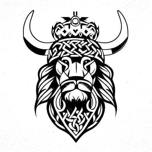 Viking Lion tattoo design idea