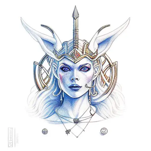 norse goddess freya tattoo design idea