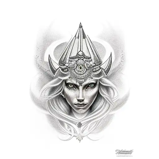 goddess freya tattoo design idea