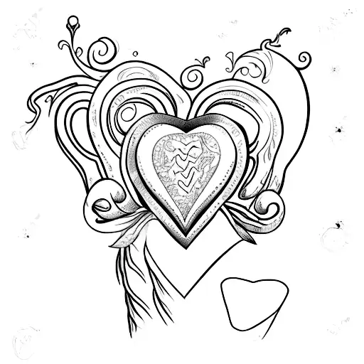 heart realistic tattoo design idea