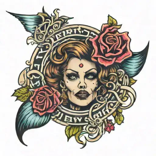 Jerry's girl lettering style tattoo design idea