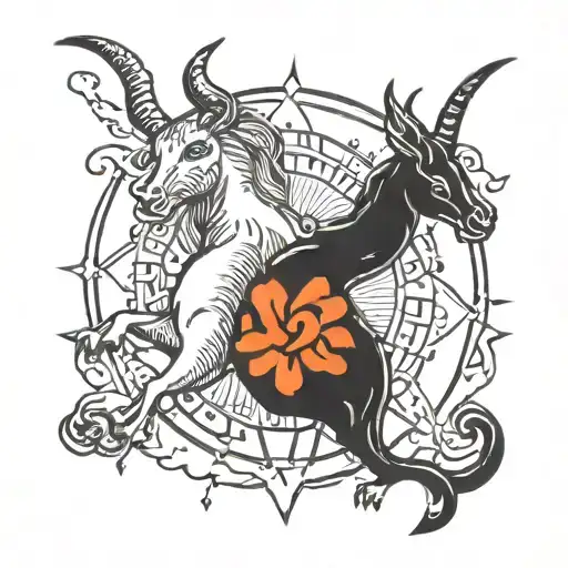 capricorn Aquarius zodiac sign tattoo design idea
