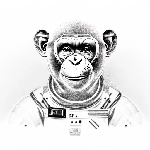 Chimp in Astronaut Suit tattoo design idea