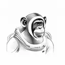 Chimp in Astronaut Suit tattoo design idea