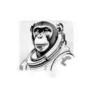 Chimp in Astronaut Suit tattoo design idea