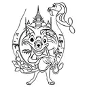 Disney theme Ohana, Hakuna Matata, i do believe in fairies tattoo design idea
