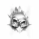 back ,skull, fallen King, darkart, creepy tattoo design idea