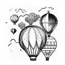 hot air balloon tattoo design idea