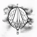 hot air balloon tattoo design idea