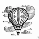 hot air balloon tattoo design idea