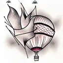 hot air balloon tattoo design idea