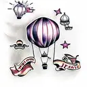 hot air balloon tattoo design idea