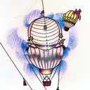 hot air balloon tattoo design idea