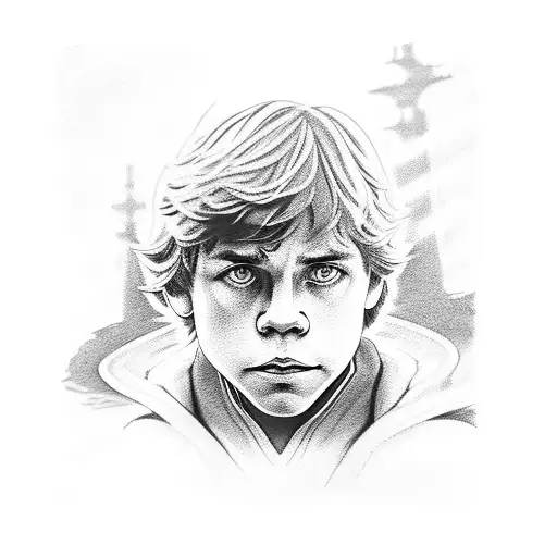 young Luke Skywalker tattoo design idea