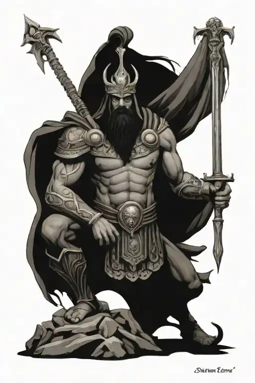 hades and zues poseidon ares tattoo design idea