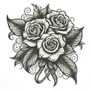 cane w rose intertwined tattoo design idea