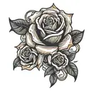 cane w rose intertwined tattoo design idea