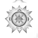 sudarshan chakra tattoo with sharp edges tattoo design idea
