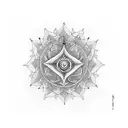 sudarshan chakra tattoo with sharp edges tattoo design idea