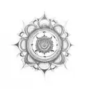 sudarshan chakra tattoo with sharp edges tattoo design idea